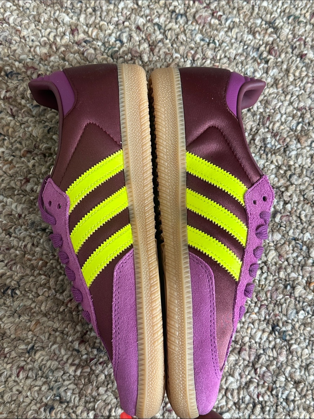 adidas samba Purple and Neon Yellow Suede Low-Top Sneakers - Picture 3 of 8